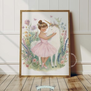 Ballet Unicorn Nursery Print, Princess Ballerina Nursery Wall Art (Digital Download) 25