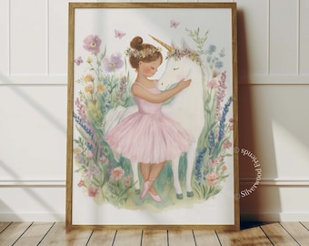 Ballet Unicorn Nursery Print, Princess Ballerina Nursery Wall Art (Digital Download) 25