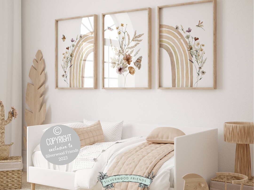 ORIGINAL Wildflower Nursery Print Gift for Baby Girls Boho Nursery ...