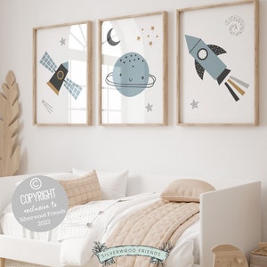 ORIGINAL Outer Space Nursery Print Gift For Baby Boy Space Nursery Decor, Astronaut Nursery Wall Art, Boys Room Rocket Bedroom Digital Print