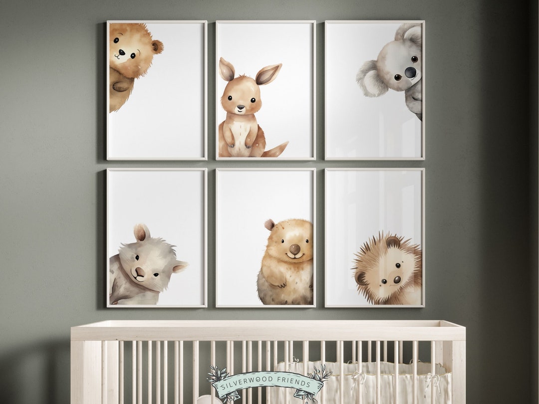 Australian Animal Nursery Prints, Australian Nursery Decor, Aboriginal