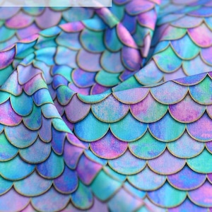 Fish scale scallop Cotton fabric, Shell cotton fabric, mermaid dress fabric, Crafting accessories for Costume Design, Quilting Fabric