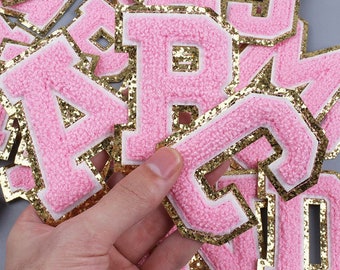 A-Z letters Patch, Chenille Letter Patch, sew on / Glue on patch For Hoodie, Personalized idea gift, Cosmetic Bag