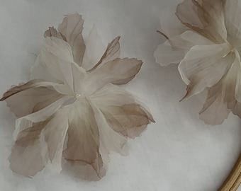 Fairy 3D Organza floral applique, 3D floral patch, Gradient Color 3d flowers, flowers applique patch for Millinery, Wedding, Costume, 10 Pcs