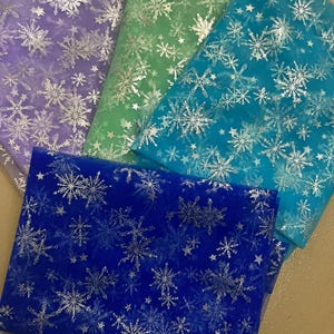 Frozen Print Silver Snowflake Tulle Lace Fabric for Girl Cape, Backdrop, Cospaly, Tutus, Princess Dress, Veil, 17 Colors image 11