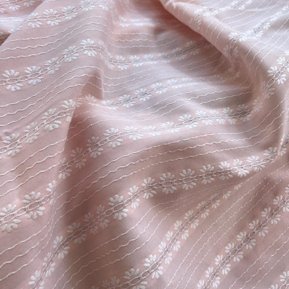 Gestreifter Jacquard Stoff in hell rosa, DIY Haarband Material
