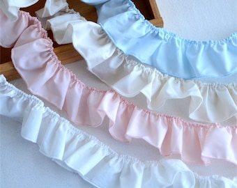 Pleated Cotton Lace, Ruffle Cotton Lace trim, Cotton Trim for Collar Sewing, DIY Projects, Costume Design, Dress, Cuff