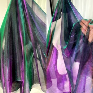 Illusion Ombre Mesh Fabric, Magic Gradient Mesh Fabric, Stretch Fabric for Cosplay, Party Decor, Prom Dress, Backdrop, Garment