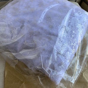 Frozen Print Silver Snowflake Tulle Lace Fabric for Girl Cape, Backdrop, Cospaly, Tutus, Princess Dress, Veil, 17 Colors image 16