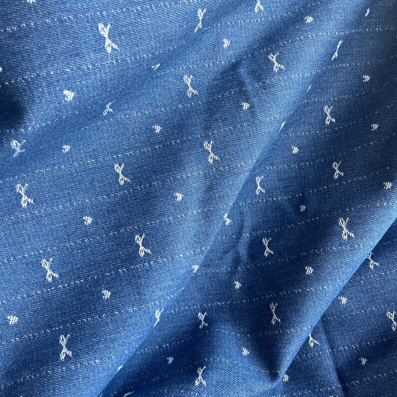 Tela jacquard con lazo de mezclilla a rayas, tela de tapicería, material para chaquetas, pantalones, bolsos, lazos para el cabello y proyectos de manualidades. imagen 15