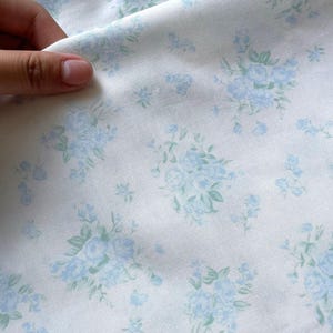 Light blue Rose Floral Cotton Lace Fabric, Soft Cotton, Dress Fabric, Quilting Fabric, Outfits Fabric, Baby Wear Fabric