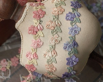 Exquisite Floral Trim, Venice Floral Trimming, Colorful Floral Lace Trim for Dress Sewing, Headband, Doll Dress, Weddings, Lace Choker