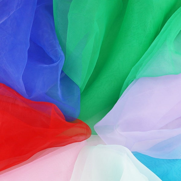 Organza Fabric, Sheer Organza Fabric, Lightweight and Soft Fabric for Wedding Gowns, Veil, Apparel, Backdrop, Choose Color