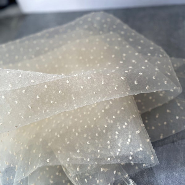 Dotted Fabric, Organza Fabric with Polka Dots, Dot Lace Fabric for Wedding Dress, Lingerie, Costumes, Tutus