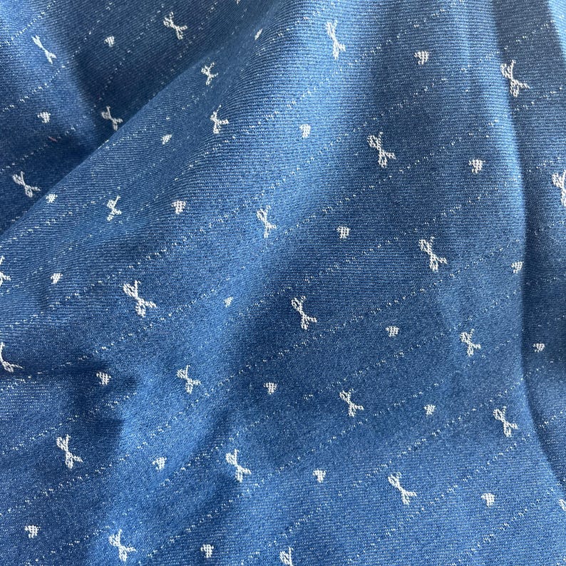 Tela jacquard con lazo de mezclilla a rayas, tela de tapicería, material para chaquetas, pantalones, bolsos, lazos para el cabello y proyectos de manualidades. imagen 6