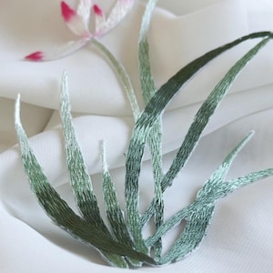 Unique Flowers Plants Embroidery Applique, Orchid Floral Lace Applique for Gown, Costume Design, Cheongsam