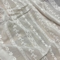 Cotton Fabric, Off white Flower Vine Embroidery Fabric, Cotton Eyelet Lace Fabric, Skirt Curtain Fabric By the Yard product logo