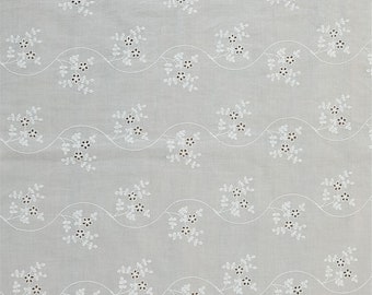 Off white Cotton Fabric, Eyelet Floral Cotton Lace Fabric, Wave Embroidery Fabric, Dress Fabric, Curtain Fabric, Costume Fabric