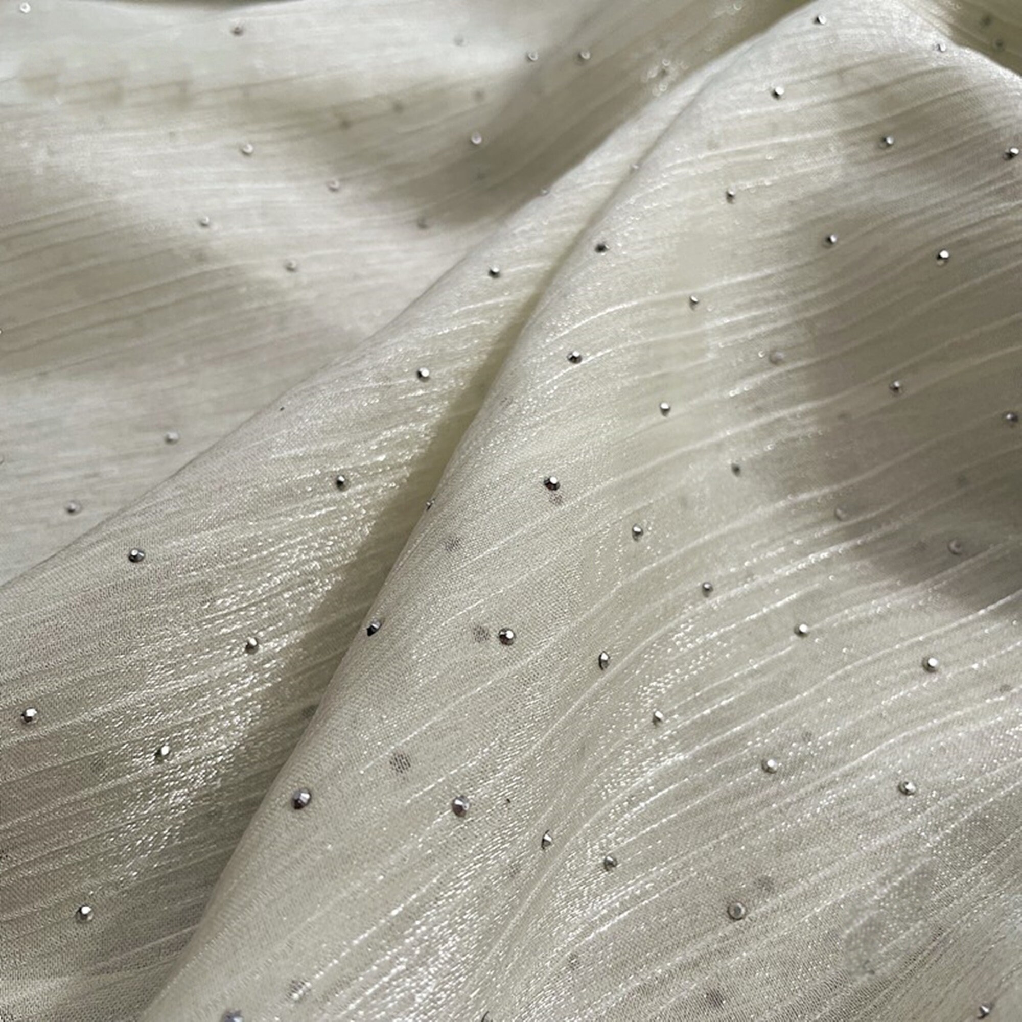 Beaded Organza Fabric Organza Fabric With Beaded Rhinestones Etsy