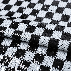ツートンカラーのスパンコール生地、スパンコールの幾何学模様の正方形のパターンの刺繍レース生地、スカート、ページェントドレス、ガウン、背景用