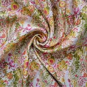 Tela de brocado en relieve multicolor, tela de bordado de flores Jacquard para vestido de alta costura, diseño de vestuario, tapicería, por 1 yarda imagen 2