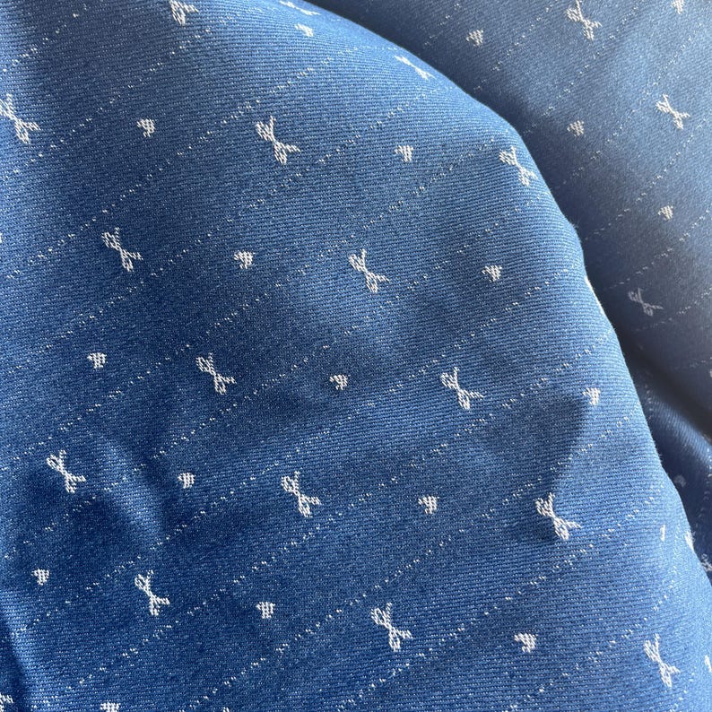 Tela jacquard con lazo de mezclilla a rayas, tela de tapicería, material para chaquetas, pantalones, bolsos, lazos para el cabello y proyectos de manualidades. imagen 10