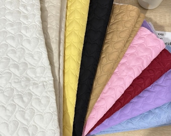 9 Colors Quilted Fabric, Cotton Quilted Fabric, Heart Fabric, for Padded Jacket, Coat, Bags, Cushions, Blanket, Upholstery