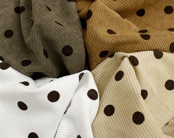 Polka Dot Fabric, Corduroy Fabric, Printed Dot Corduroy Fabric, Dress Fabric, Upholstery Fabric, Outdoor Fabric, Coat Fabric, Jacket DIY