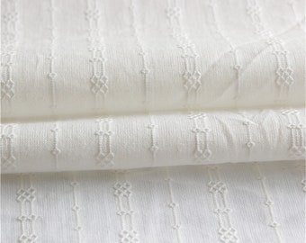 55" Wide Cotton Fabric, Floral Embroidery Cotton Jacquard Fabric for Costume, Curtain, Baby Wear, Skirt, Gown