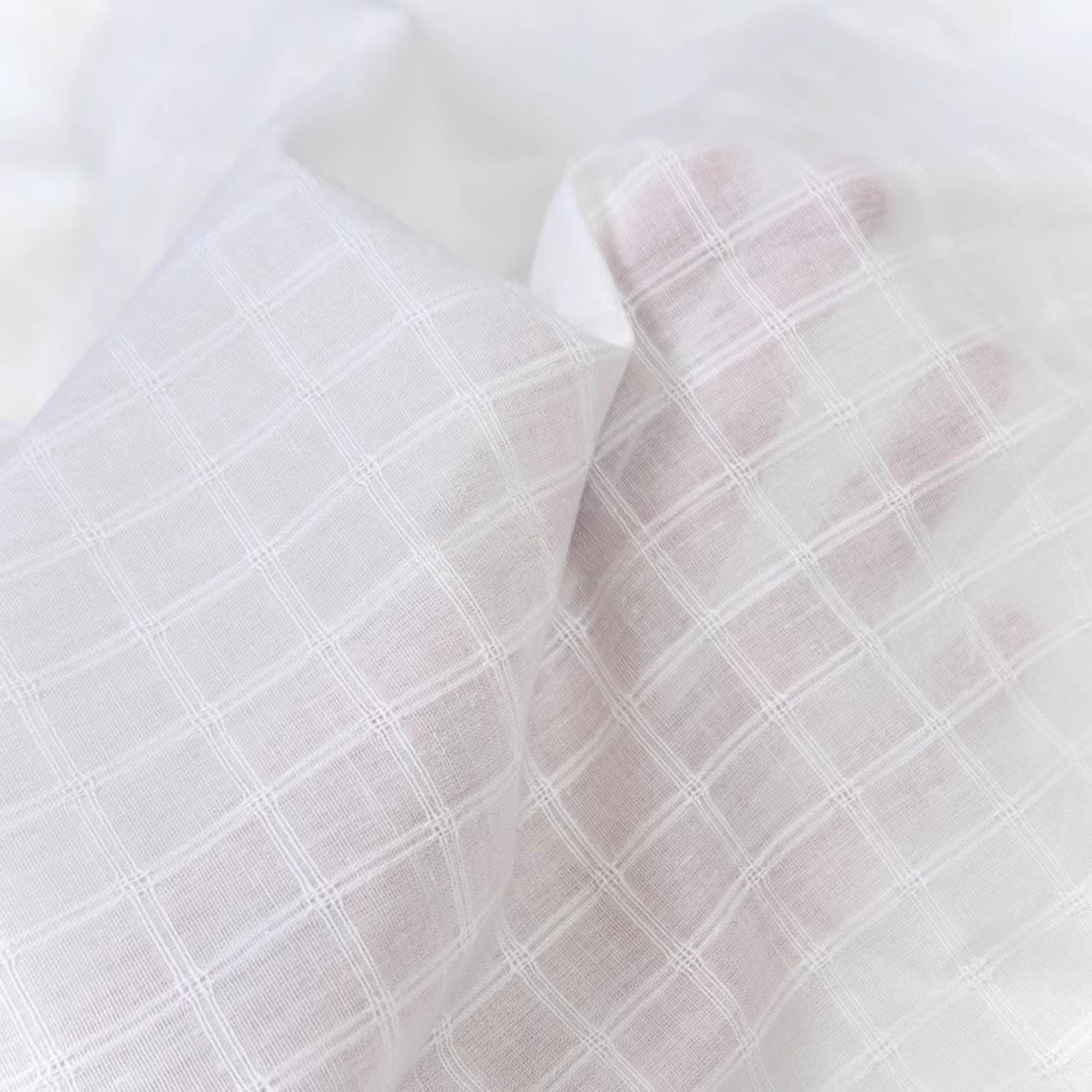 Jacquard Cotton Fabric in Off white, 100% Cotton Fabric, Geometric Fabric for DIY Sewing Material, Dresses Shirts Garments