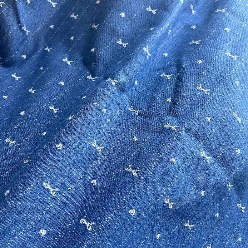 Tela jacquard con lazo de mezclilla a rayas, tela de tapicería, material para chaquetas, pantalones, bolsos, lazos para el cabello y proyectos de manualidades. imagen 8