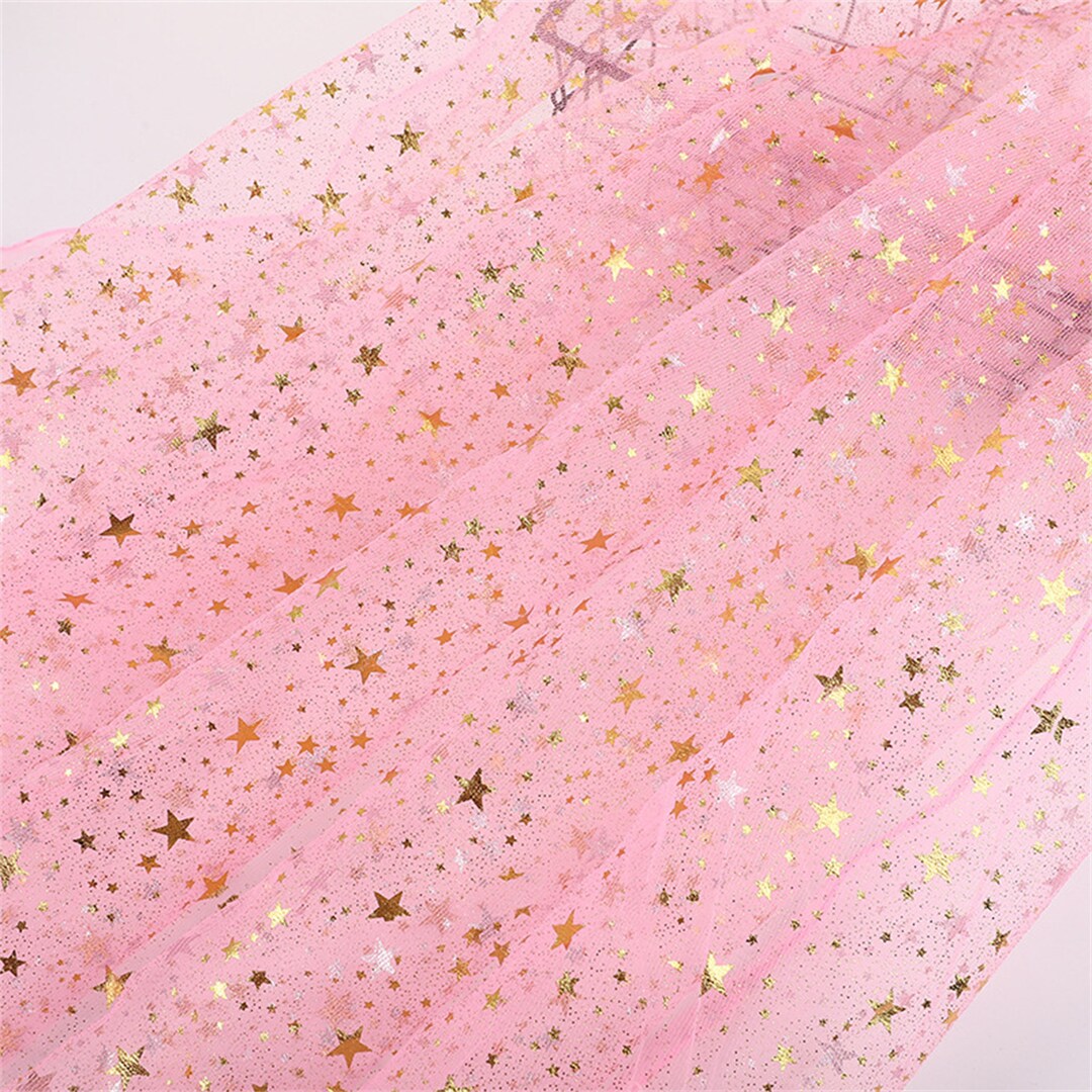 Fabric Rave Print Foil Starry Mesh Lace Fabric, Gold Stars Fabric for Rave Outfit ...