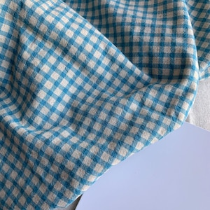 Vintage-Stil blau karierter Gingham Baumwollstoff, Schachbrett-Stoff, Boho Kleid DIY Material, für Shirting, Kinderbekleidung, Quilten, Tasche