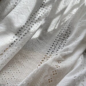 Image showcasing Cotton Fabric, off White Cotton Lace Fabric, Geometric Motif Embroidery ...