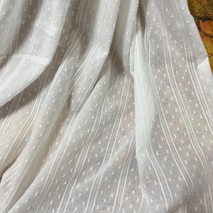Beautiful Swiss Dot Embroidery Cotton Fabric, Stripes Fabric, Pure Cotton Fabric, for Dress Skirt Garment DIY Sewing Crafts
