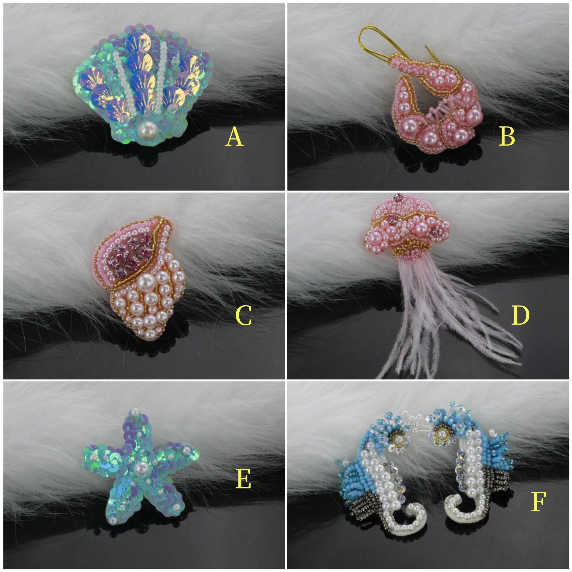 Handmade Pearl Fish Lobster Beaded Patch – Sew-on Sequin Applique For Clothing, Bags & Hats (Silver)