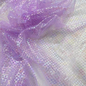 Tüll-Meerjungfrau-Stoff, irisierender Fisch-Skala-Druck-Tüll-Spitzenstoff für Tutu-Kleid, Backdrop, Maxikleid, Kleid