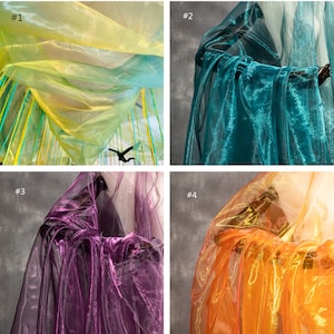 Two Tone Sheer Organza Fabric, Laser Magic Organza Fabric, Designer Fabric for Curtain, Wedding Decor, Cosplay, Prom, Backdrop