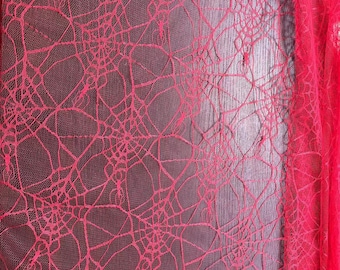 Halloween Spider web Lace Fabric, Halloween Mesh Net Tulle Fabric For Halloween DIY Fabric, Gowns, Home Decor, Cosplay cape, 1 yard