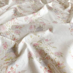 Pretty Flower Printed Cotton Lace Fabric, Stripes Floral Fabric, By the Yard, for Flower Girl Dress, Skirt, Gown, Costume Design