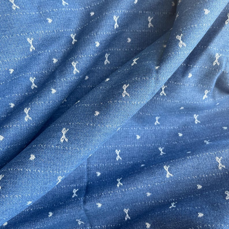 Tela jacquard con lazo de mezclilla a rayas, tela de tapicería, material para chaquetas, pantalones, bolsos, lazos para el cabello y proyectos de manualidades. imagen 14