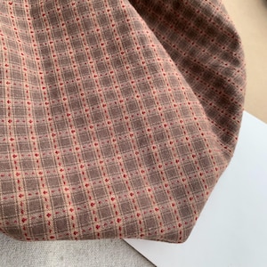 Brown Cotton Plaid Fabric, Grid Jacquard Cotton, Dots Gingham Fabric, Apparel Quilting Fabric for Shirting Blouse, Dress, Garment DIY