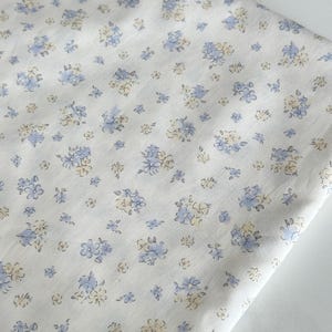 Beautiful Blue Floral Overlay Printed Fabric, Cotton Floral Fabric, By the Yard, for Dresses, Shirts, Lady Dress, Baby Fabric