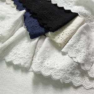 Pure Cotton Lace Trim, 4 Colors Cotton Lace Trim, Sewing Cotton Lace, Cuff Lace, Dress Hem Lace, Eyelet Cotton Lace Trim