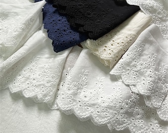 Pure Cotton Lace Trim, 4 Colors Cotton Lace Trim, Sewing Cotton Lace, Cuff Lace, Dress Hem Lace, Eyelet Cotton Lace Trim