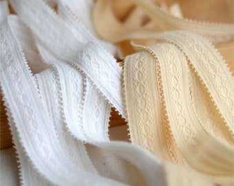 Narrow Cotton Lace Trim, Embroidery Cotton Lace, Cotton Lace with Eyelash Borders, Cotton Trim, Headband Lace, Sash Lace