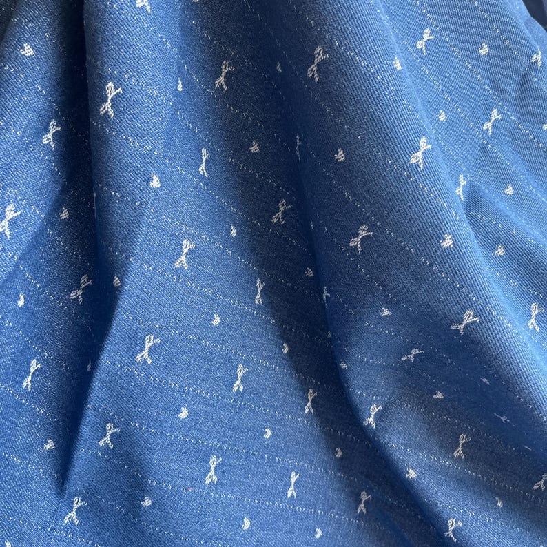 Tela jacquard con lazo de mezclilla a rayas, tela de tapicería, material para chaquetas, pantalones, bolsos, lazos para el cabello y proyectos de manualidades. imagen 12