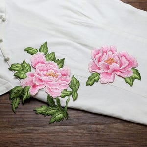 Gorgeous Peony Floral Applique, Flower Sew on Applique Patch for Evening Costume, Dance Wear, Prom Dress, Cheongsam