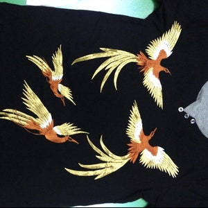 Flying Dove With Letter Jeans Hat Clothing Badge Iron/Sew On