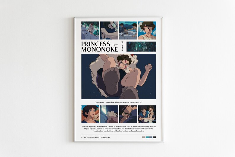 Princess Mononoke Collage Poster | Studio Ghibli | Printable Digital Wall Art Download image 2